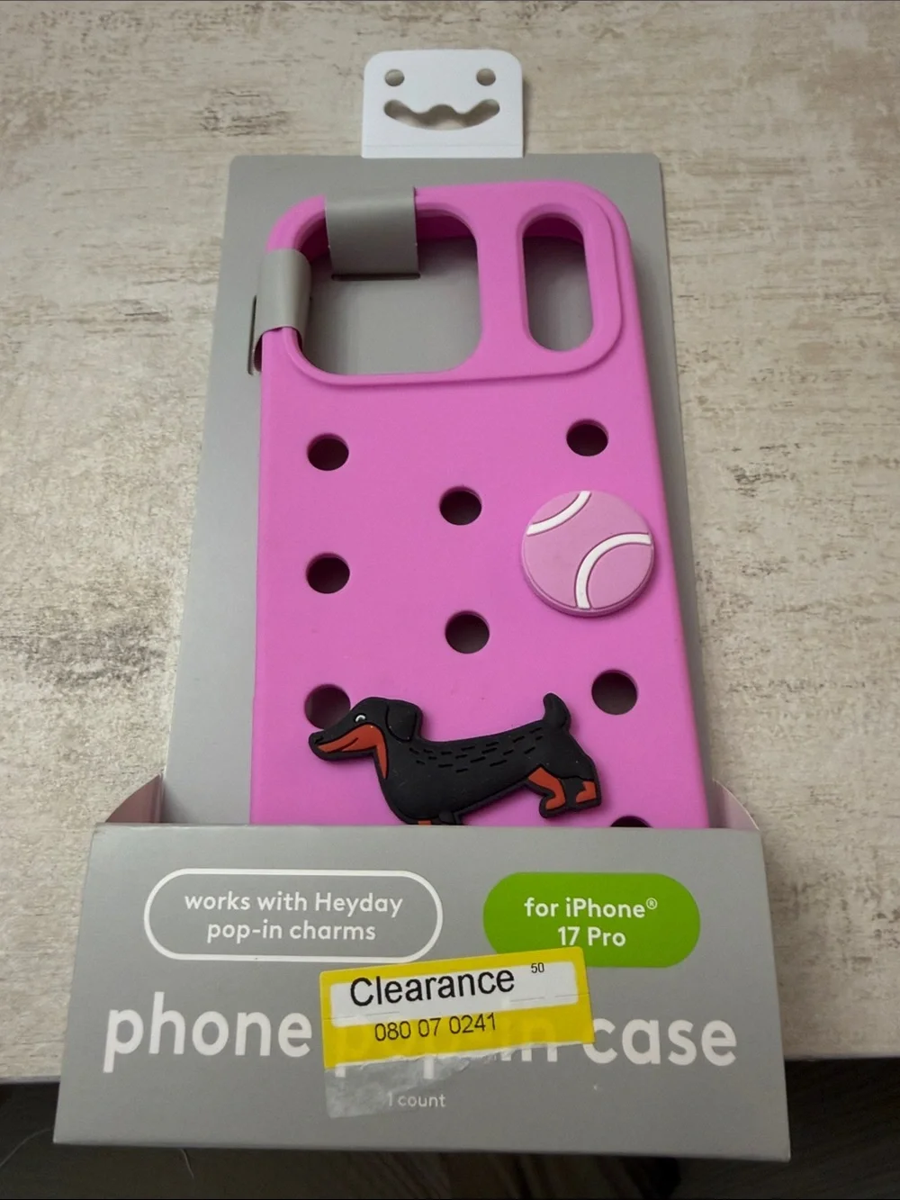 heyday Pink Perforated iPhone 17 Pro Case with Pop-In Charms